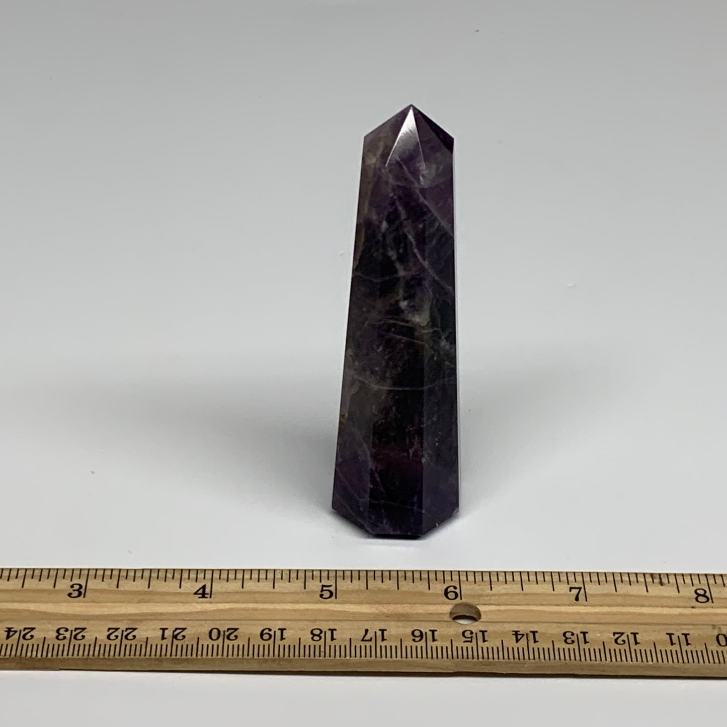 107.9g,  3.8"x1.1", Natural Amethyst Tower Point Obelisk @Brazil, B31233