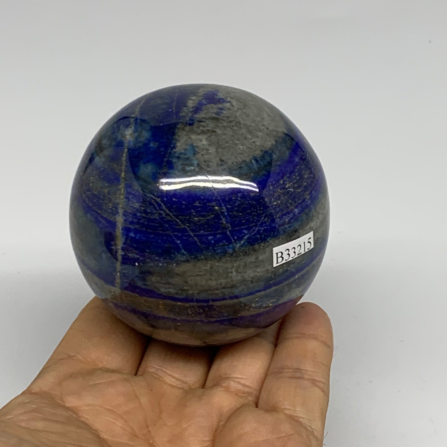 1.02 lbs, 2.6" (66mm), Lapis Lazuli Sphere Ball Gemstone @Afghanistan, B33215