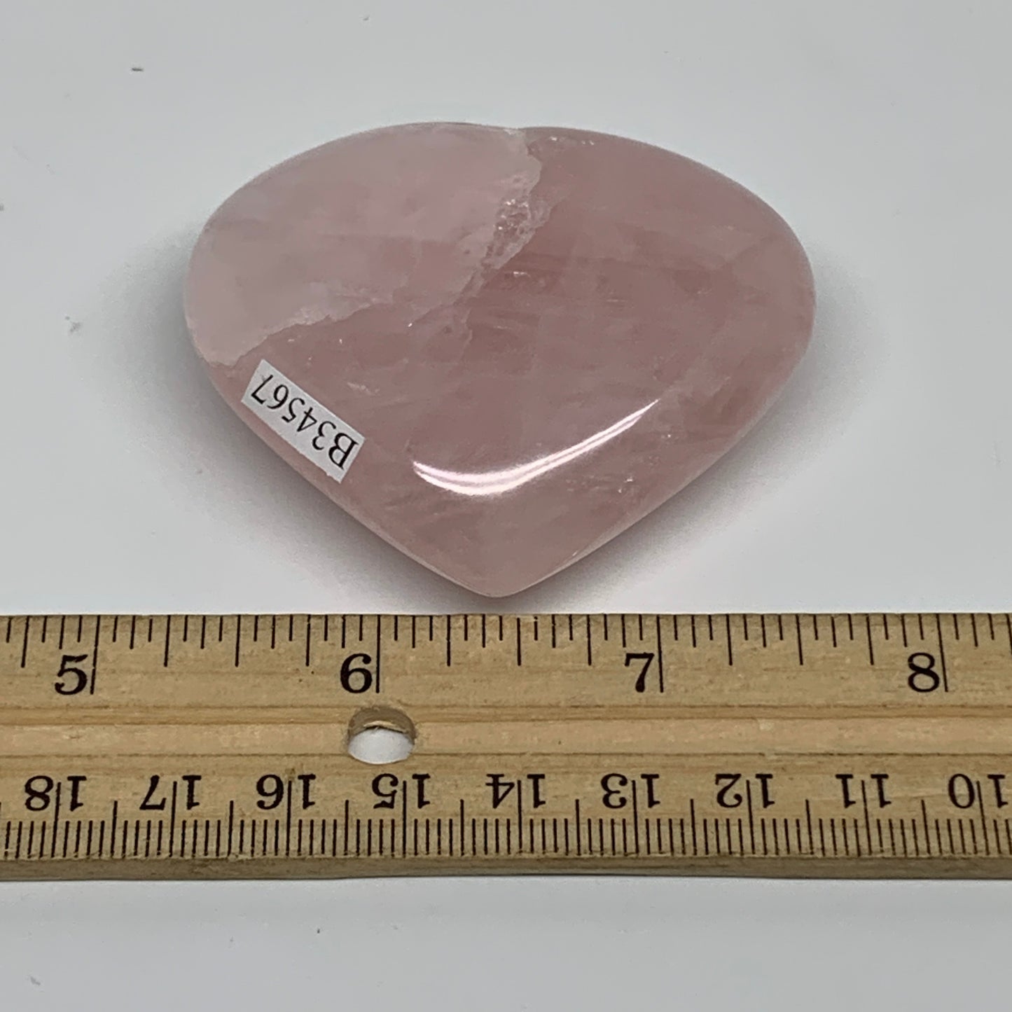 89.5g, 2.1"x2.4"x0.8",  Rose Quartz Heart Healing Crystal @Madagascar, B34567