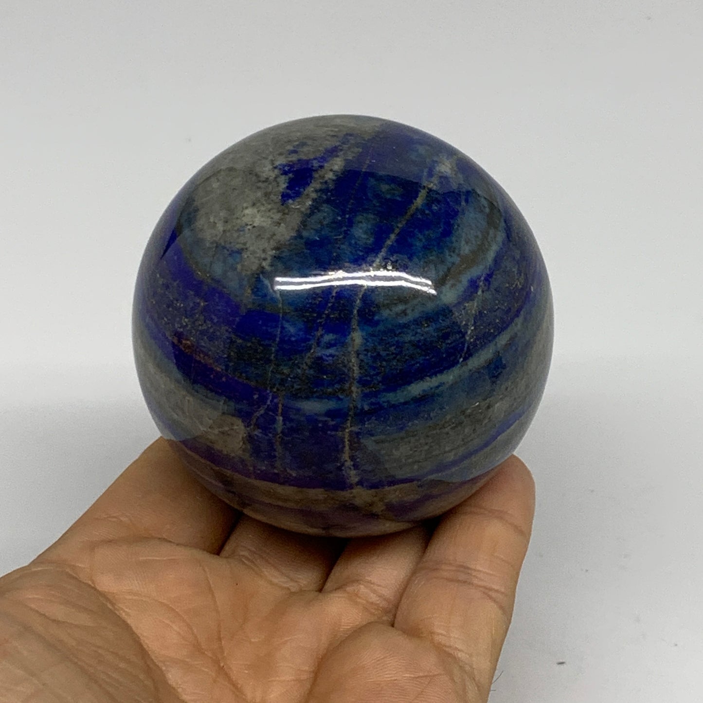 1.02 lbs, 2.6" (66mm), Lapis Lazuli Sphere Ball Gemstone @Afghanistan, B33215