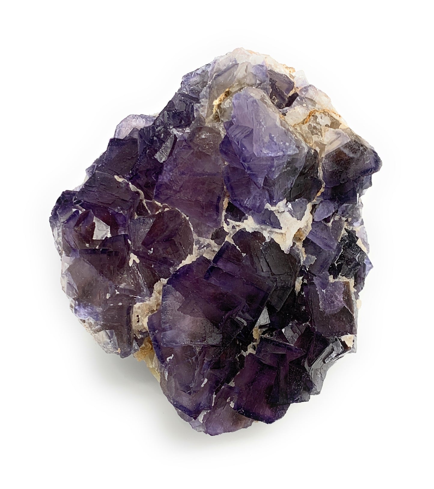 4.12 lbs, 4.9"x4.7"x3.8", Purple Fluorite Crystal Mineral Specimen @Pakistan, B2