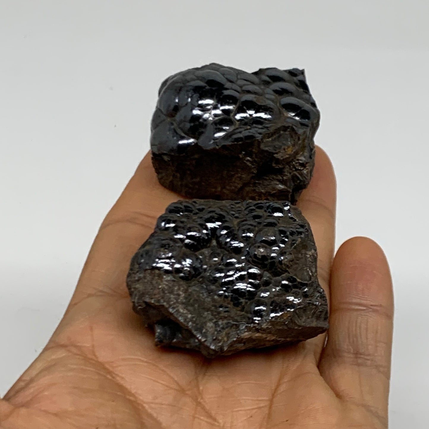 146.9g, 1.5" - 1.6", 2 pcs, Rough Hematite Botryoidal Mineral Crystal, B38462