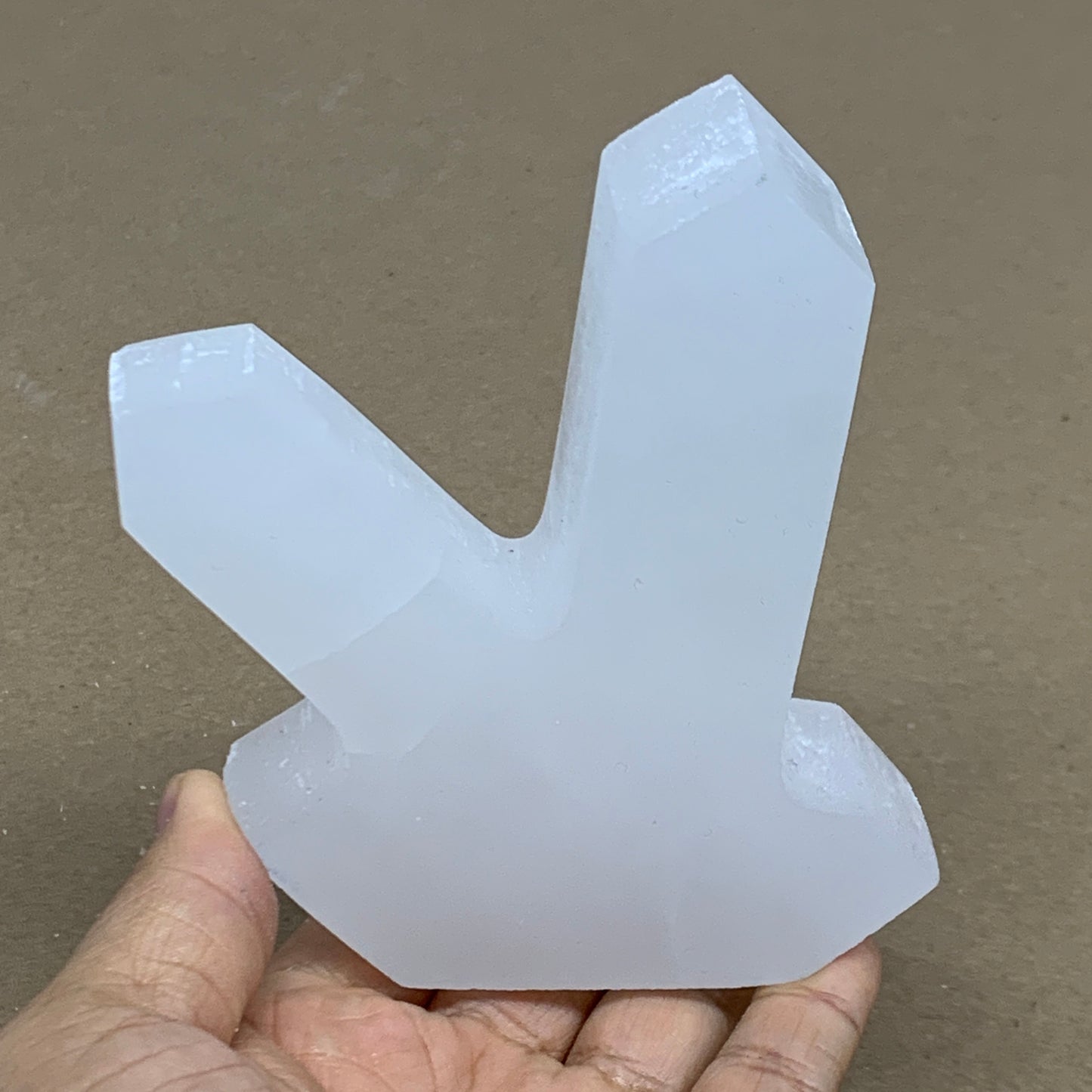 0.83 lbs, 4.3"x3.6"x1.2", Natural Selenite Crystals Carved,Home Decor, B35980