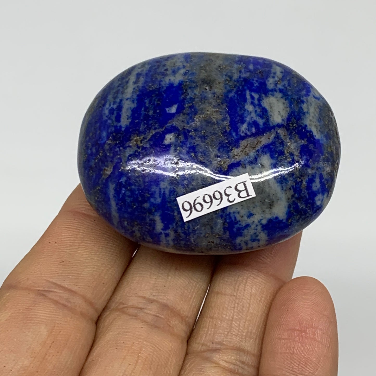 95.8g, 2"x1.7"x1", Natural Lapis Lazuli Palm Stone @Afghanistan, B36696