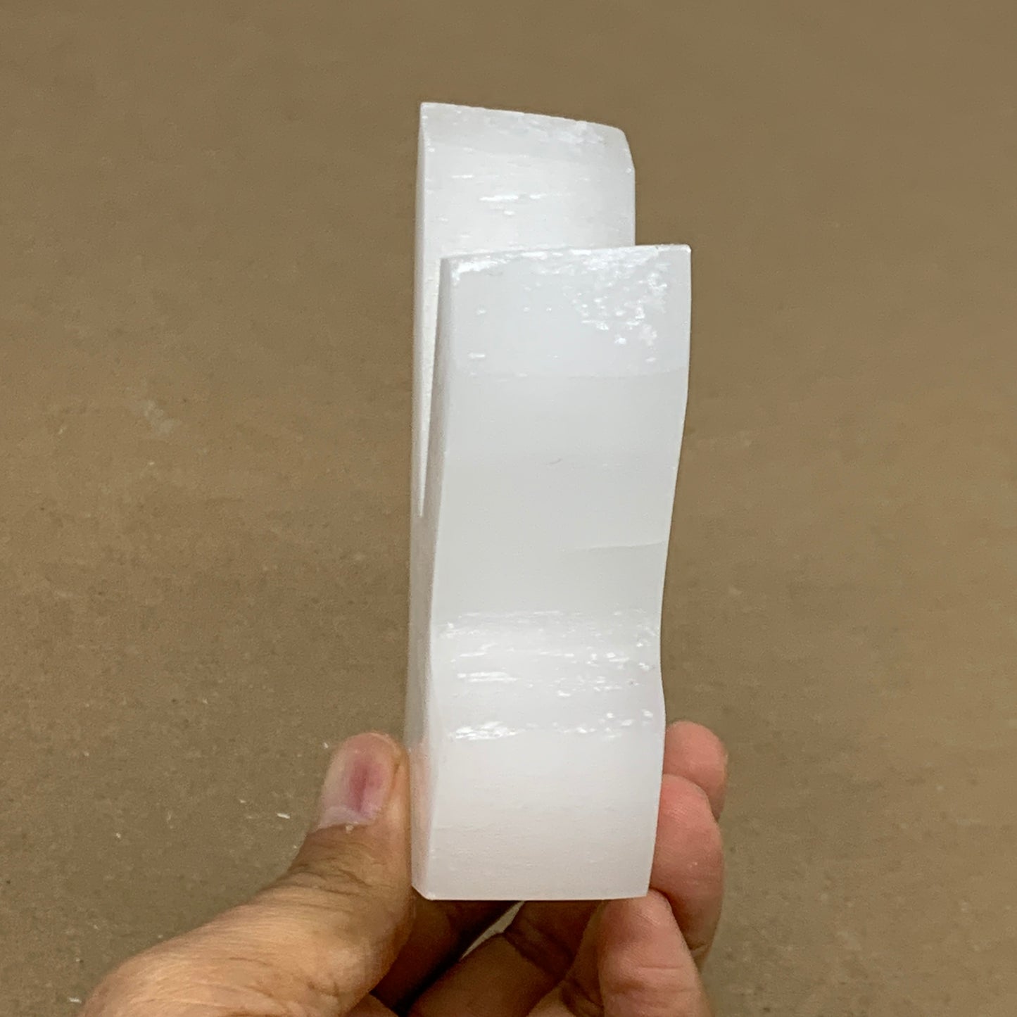 0.83 lbs, 4.3"x3.6"x1.2", Natural Selenite Crystals Carved,Home Decor, B35980