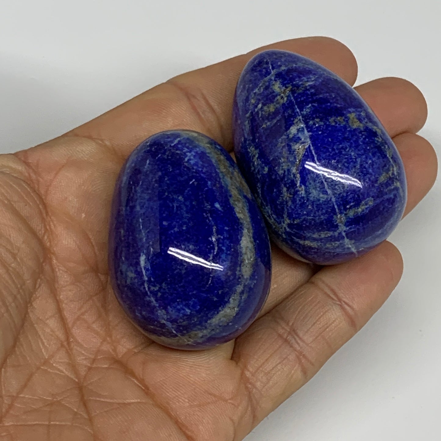 152.4g, 1.8"-1.8", 2pcs, Natural Lapis Lazuli Egg Polished @Afghanistan, B30411