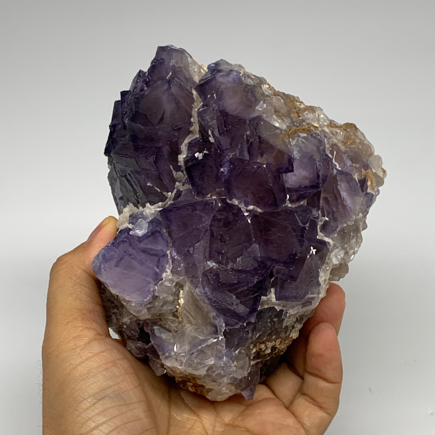 4.12 lbs, 4.9"x4.7"x3.8", Purple Fluorite Crystal Mineral Specimen @Pakistan, B2