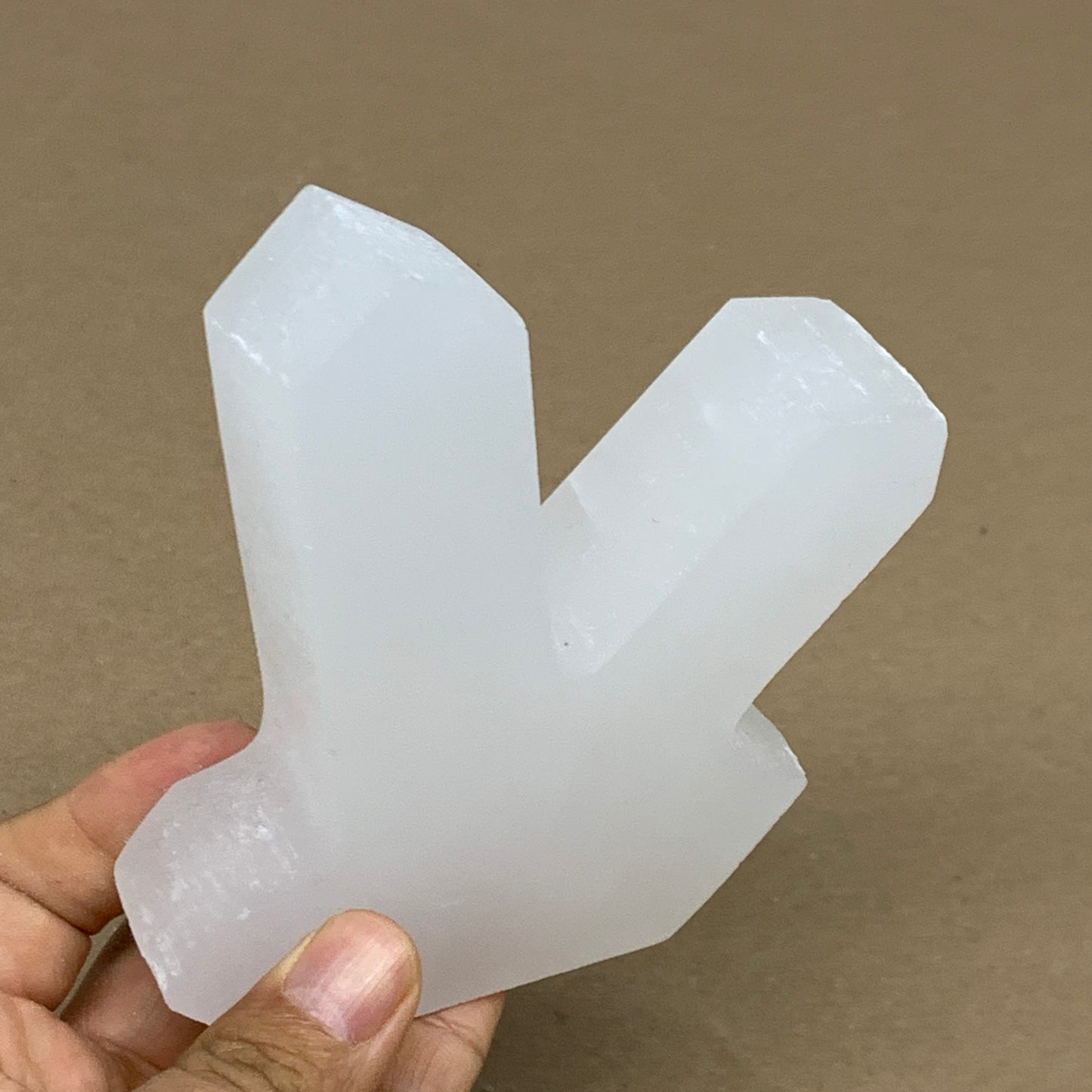 0.83 lbs, 4.3"x3.6"x1.2", Natural Selenite Crystals Carved,Home Decor, B35980