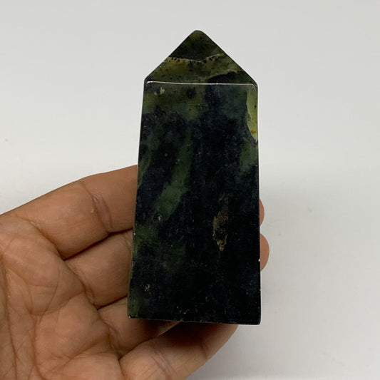 235.6g, 3.3"x1.5"x1.5", Serpentine Point Tower Obelisk Crystal @Pakistan, B29657