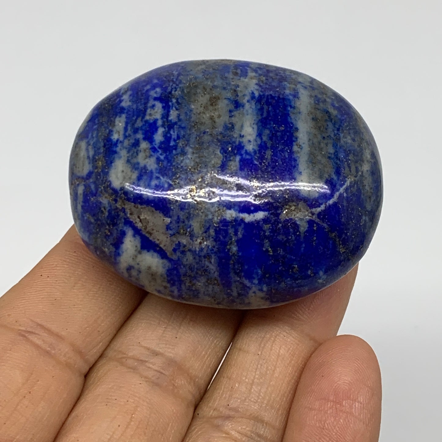 95.8g, 2"x1.7"x1", Natural Lapis Lazuli Palm Stone @Afghanistan, B36696