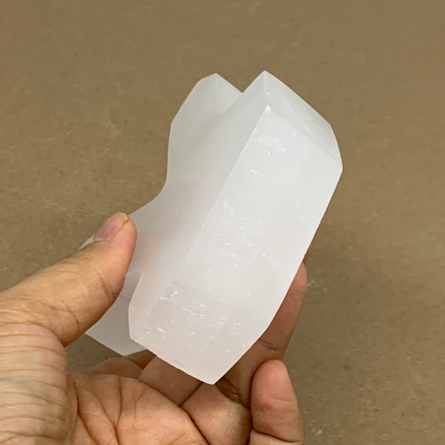 0.83 lbs, 4.3"x3.6"x1.2", Natural Selenite Crystals Carved,Home Decor, B35980