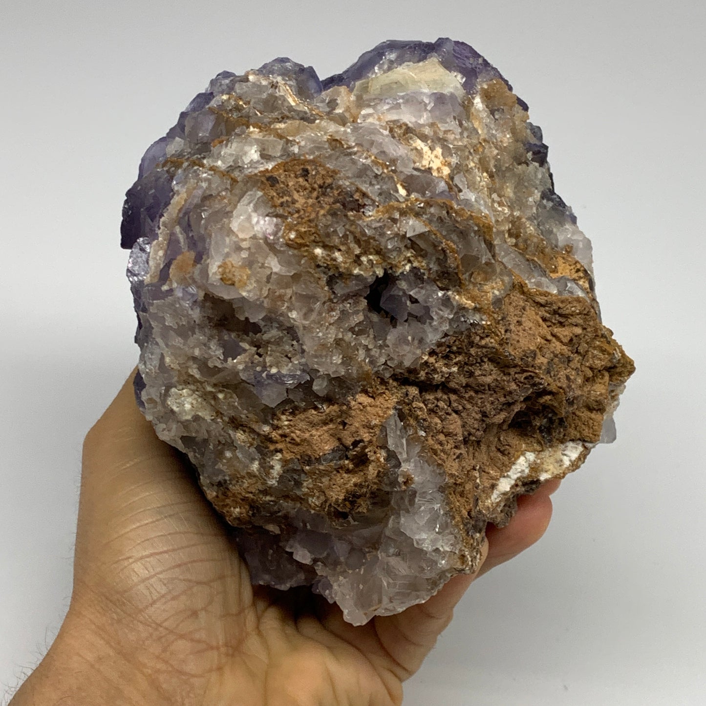 4.12 lbs, 4.9"x4.7"x3.8", Purple Fluorite Crystal Mineral Specimen @Pakistan, B2