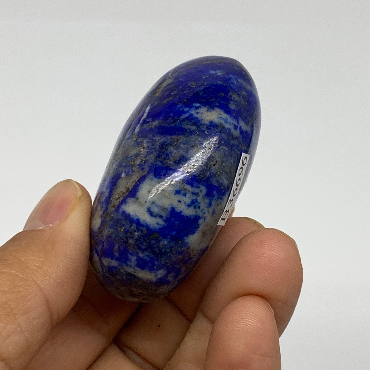 95.8g, 2"x1.7"x1", Natural Lapis Lazuli Palm Stone @Afghanistan, B36696