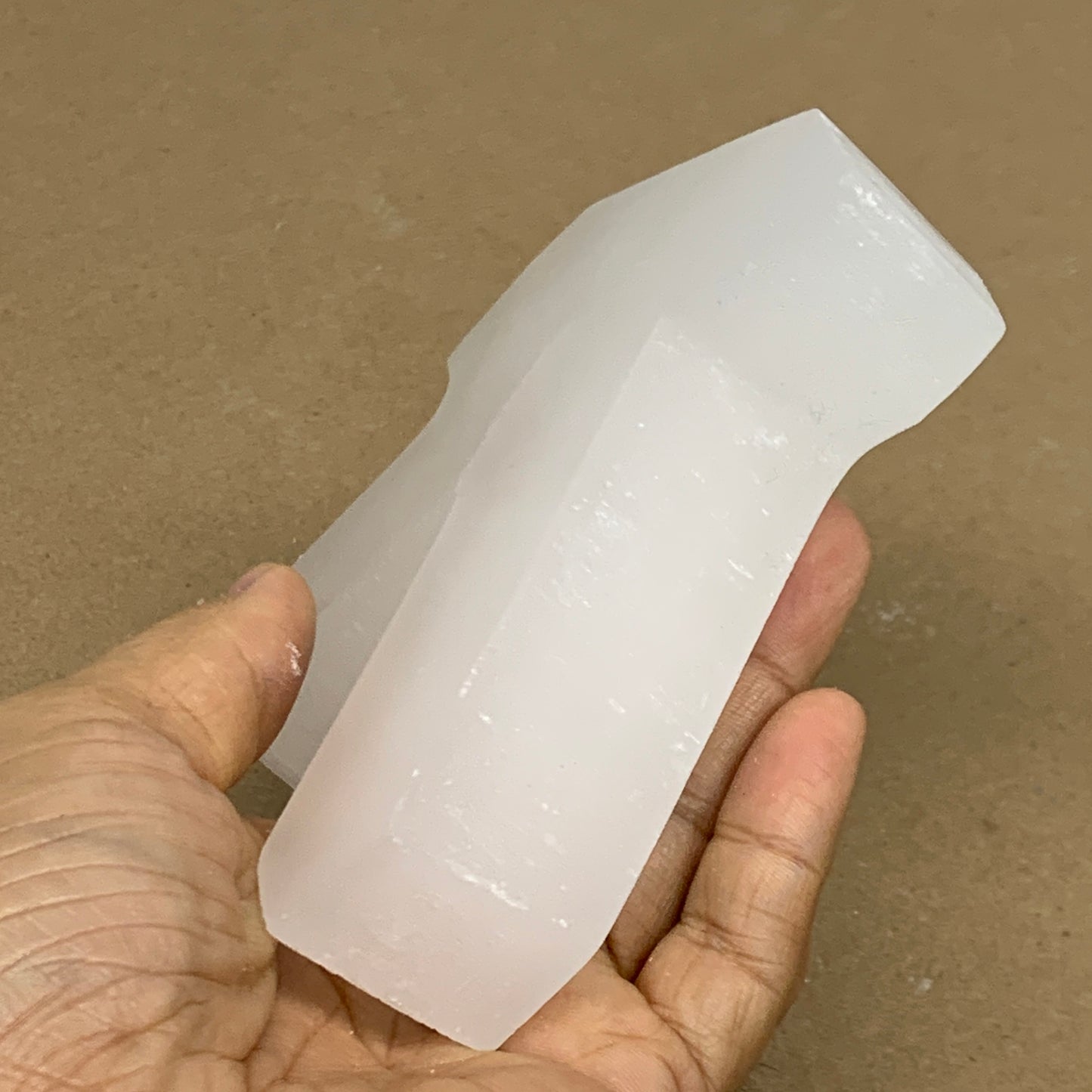 0.83 lbs, 4.3"x3.6"x1.2", Natural Selenite Crystals Carved,Home Decor, B35980