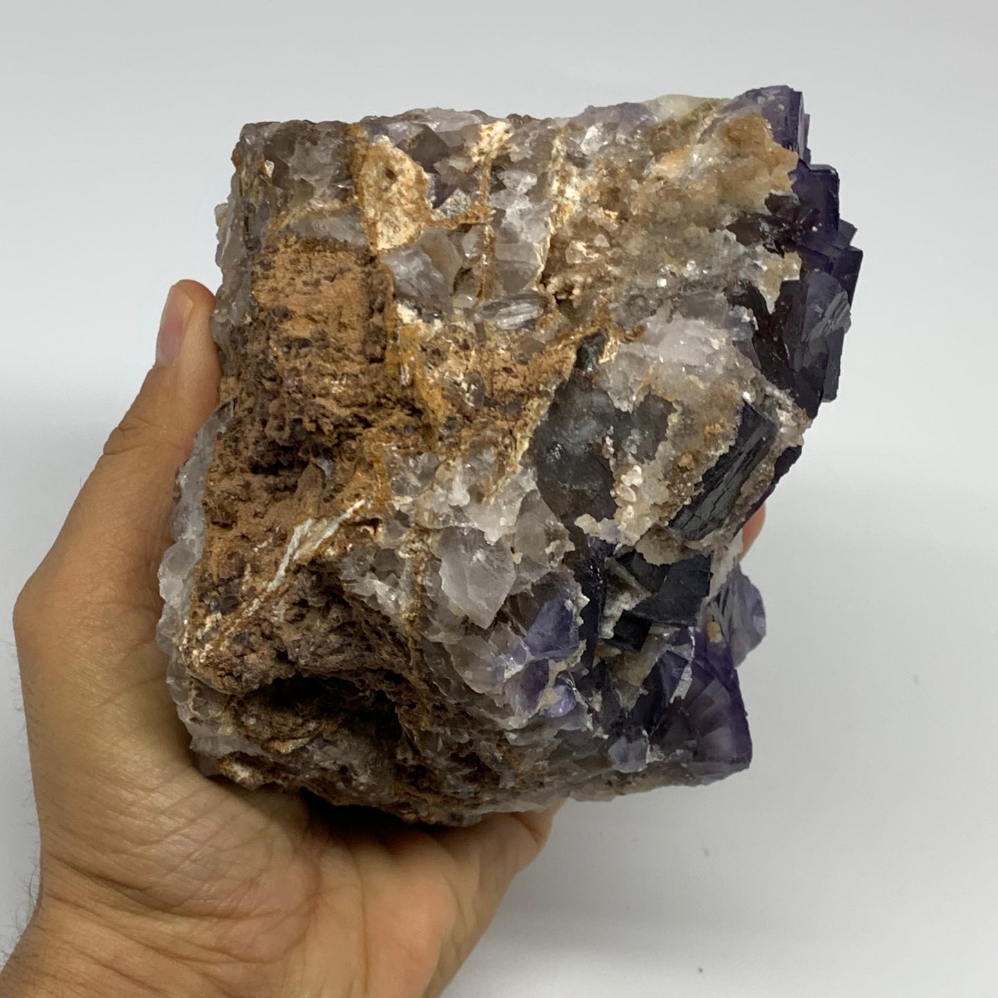 4.12 lbs, 4.9"x4.7"x3.8", Purple Fluorite Crystal Mineral Specimen @Pakistan, B2