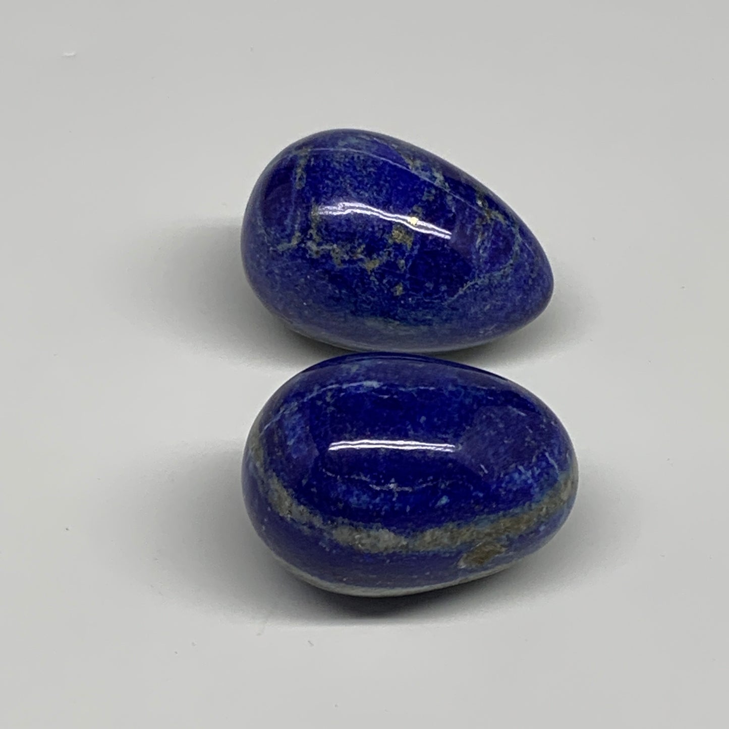 152.4g, 1.8"-1.8", 2pcs, Natural Lapis Lazuli Egg Polished @Afghanistan, B30411