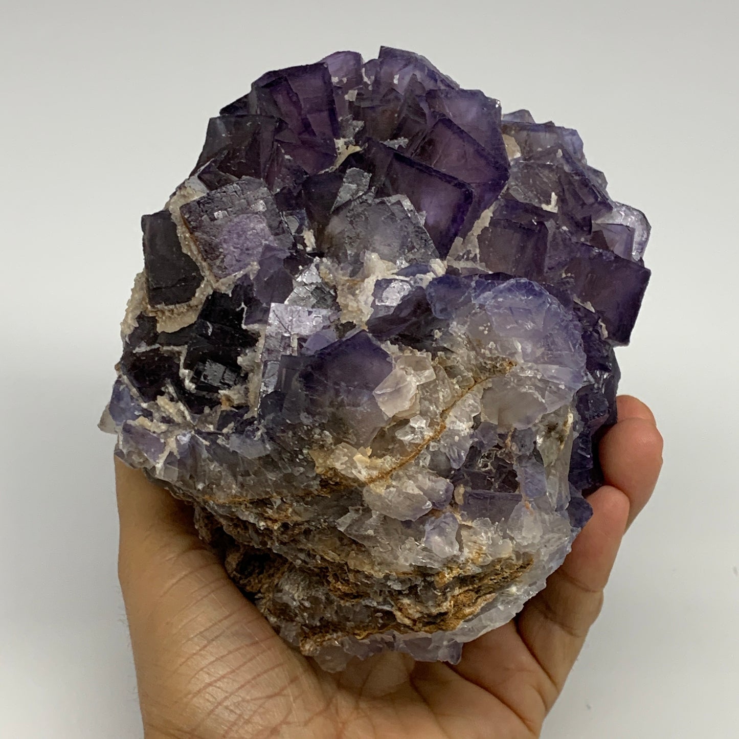 4.12 lbs, 4.9"x4.7"x3.8", Purple Fluorite Crystal Mineral Specimen @Pakistan, B2