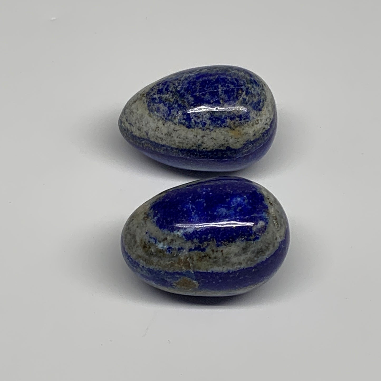 152.4g, 1.8"-1.8", 2pcs, Natural Lapis Lazuli Egg Polished @Afghanistan, B30411
