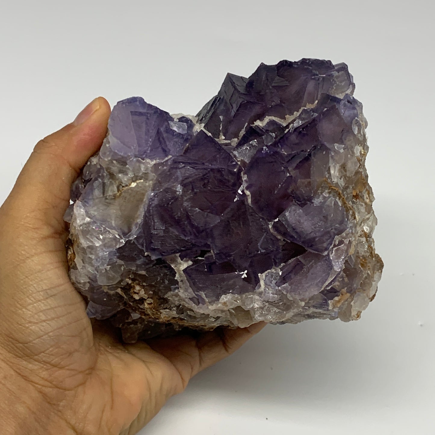 4.12 lbs, 4.9"x4.7"x3.8", Purple Fluorite Crystal Mineral Specimen @Pakistan, B2