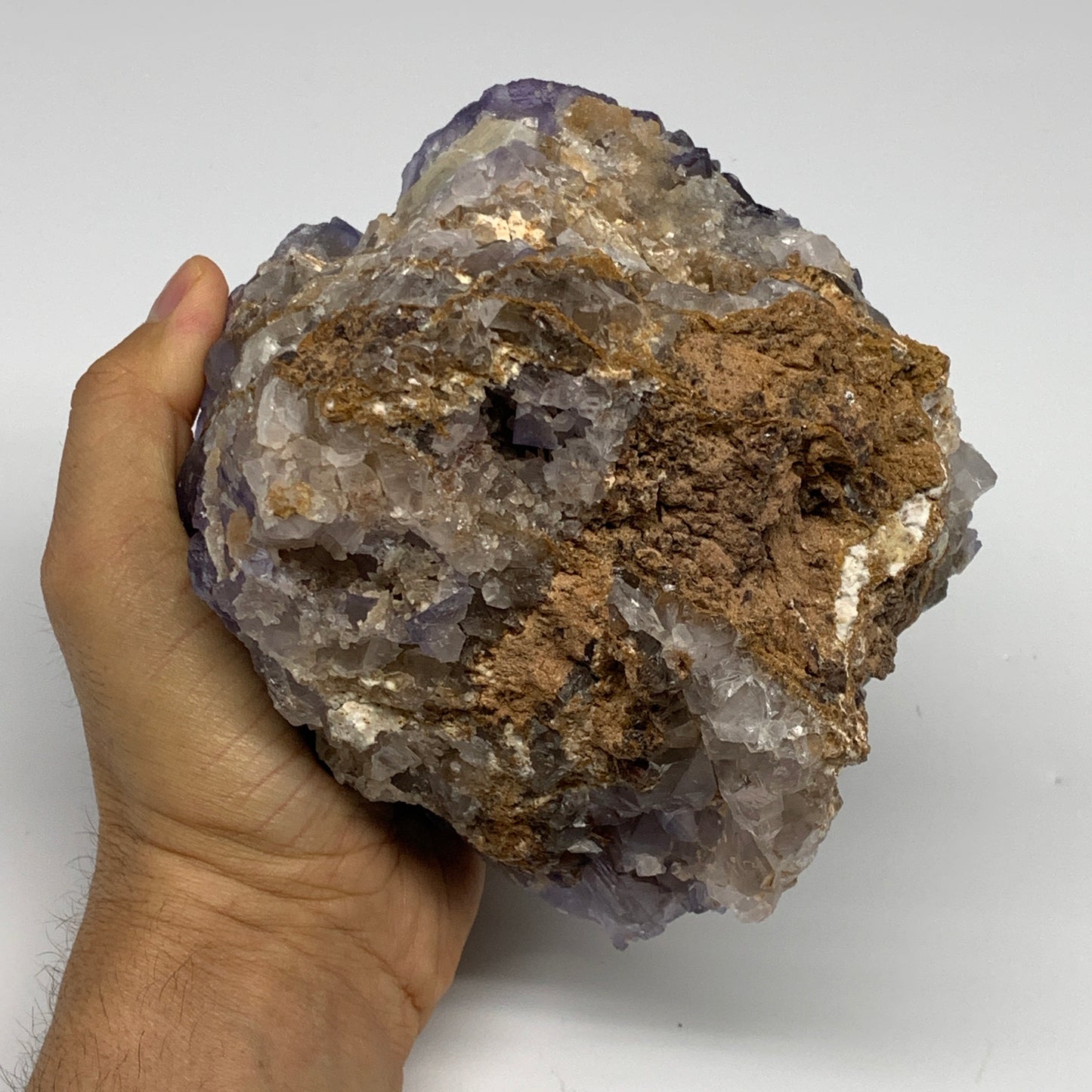 4.12 lbs, 4.9"x4.7"x3.8", Purple Fluorite Crystal Mineral Specimen @Pakistan, B2