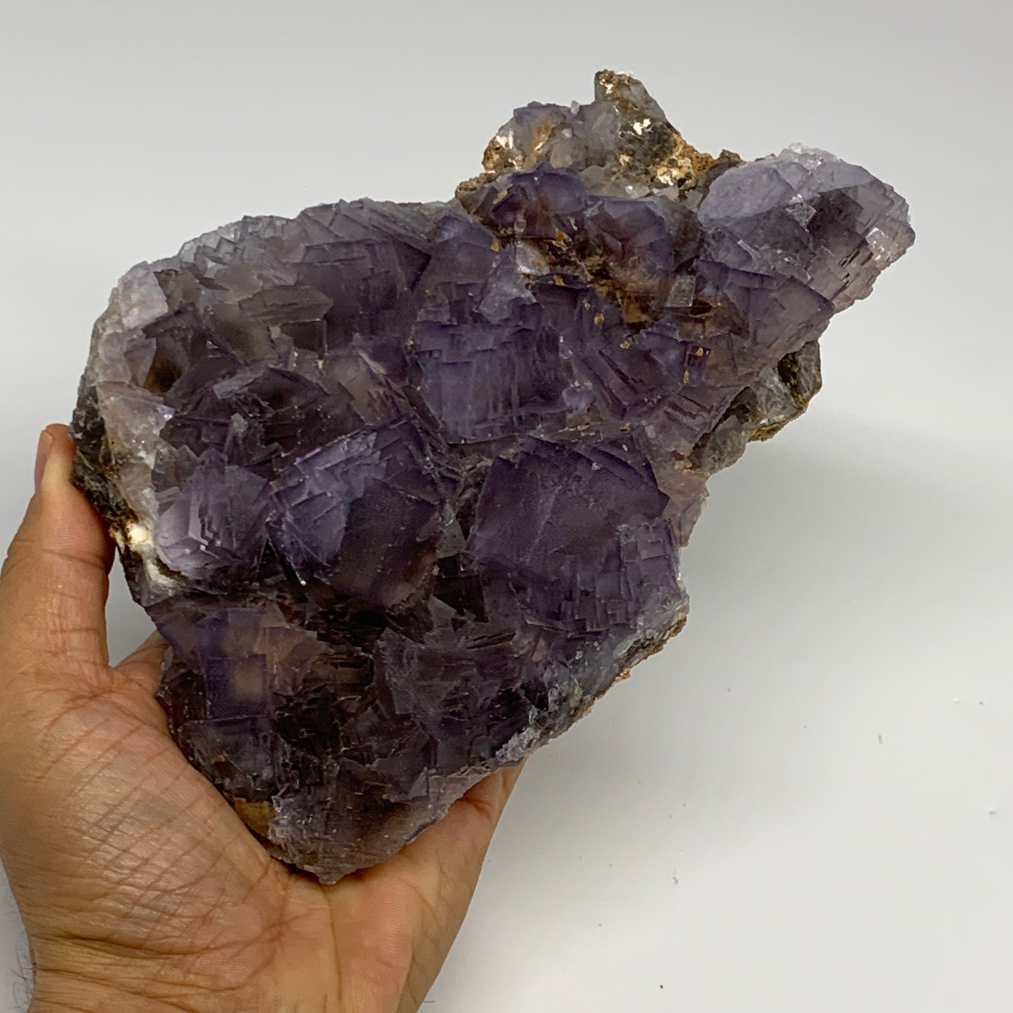 2.68 lbs, 7.2"x4.9"x1.7", Purple Fluorite Mineral Specimen @Pakistan, B27329