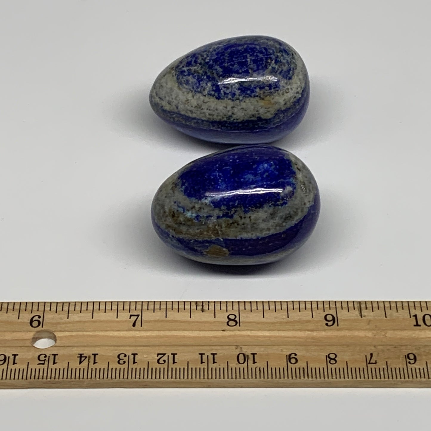 152.4g, 1.8"-1.8", 2pcs, Natural Lapis Lazuli Egg Polished @Afghanistan, B30411
