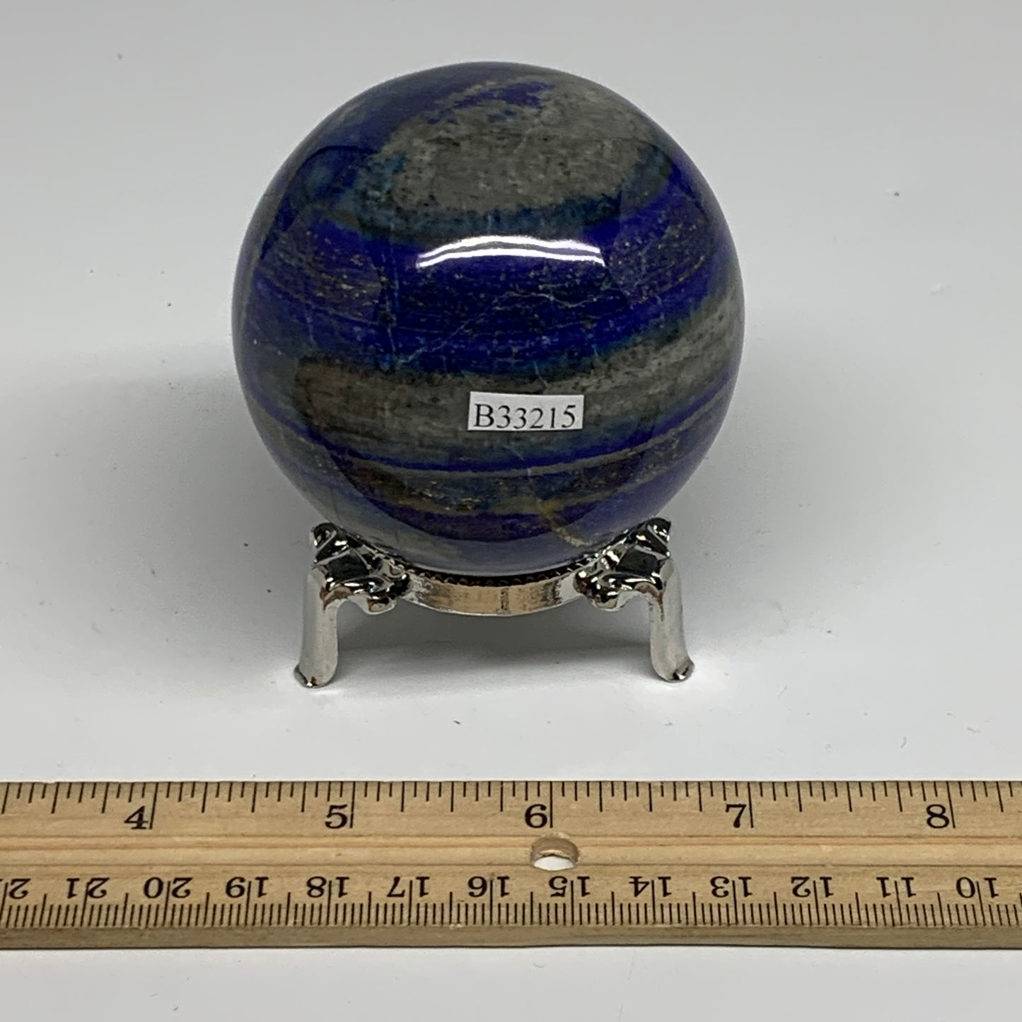 1.02 lbs, 2.6" (66mm), Lapis Lazuli Sphere Ball Gemstone @Afghanistan, B33215