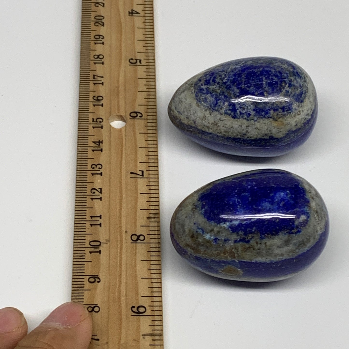 152.4g, 1.8"-1.8", 2pcs, Natural Lapis Lazuli Egg Polished @Afghanistan, B30411