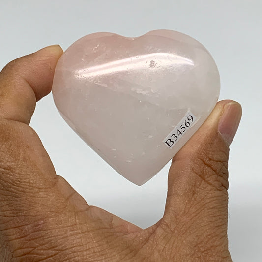 101.4g, 2"x2.2"x1",  Rose Quartz Heart Healing Crystal @Madagascar, B34569