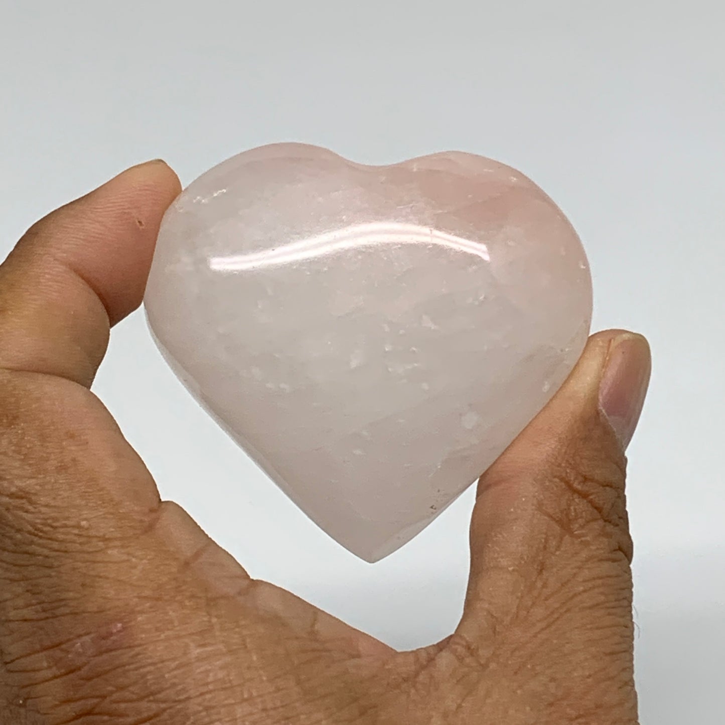 101.4g, 2"x2.2"x1",  Rose Quartz Heart Healing Crystal @Madagascar, B34569