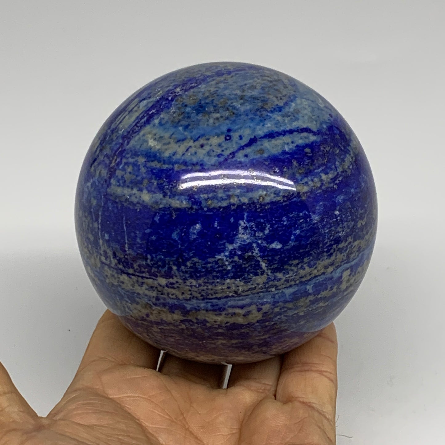 2.14 lbs, 3.4" (85mm), Lapis Lazuli Sphere Ball Gemstone @Afghanistan, B33216