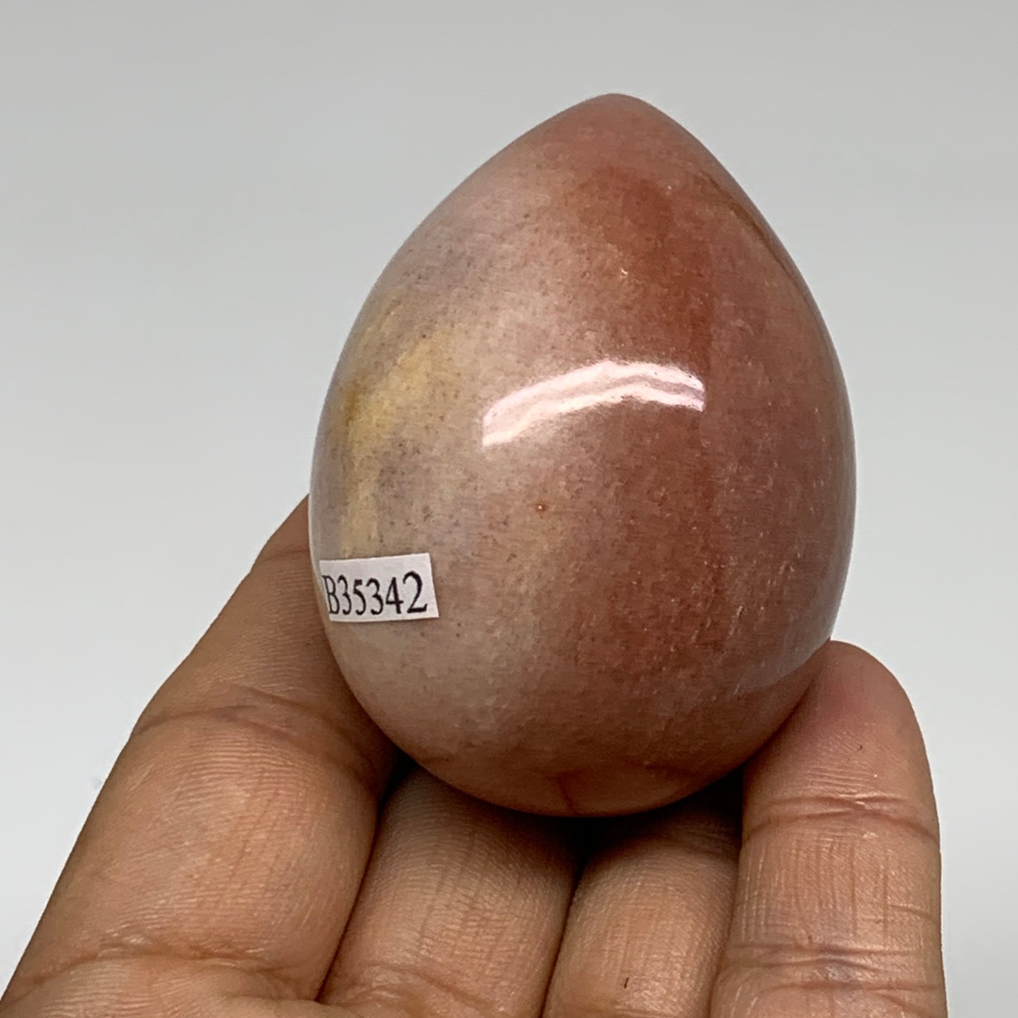 126g, 2.2"x1.6", Natural Red Aventurine Egg Polished Gemstone, B35342