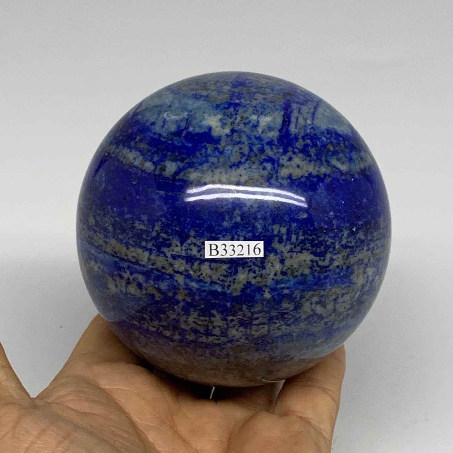 2.14 lbs, 3.4" (85mm), Lapis Lazuli Sphere Ball Gemstone @Afghanistan, B33216