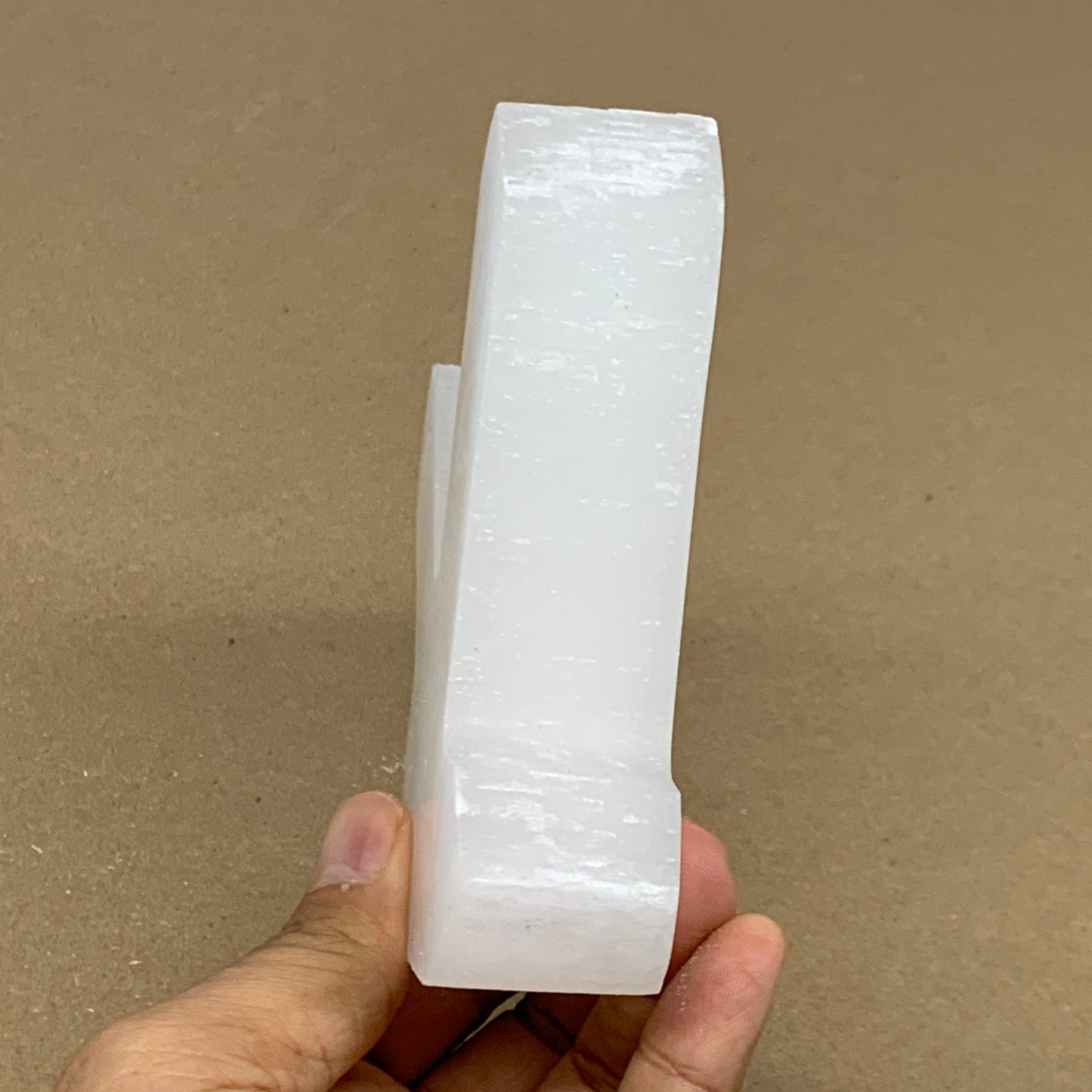 0.85 lbs, 4.3"x3.7"x1.1", Natural Selenite Crystals Carved,Home Decor, B35981