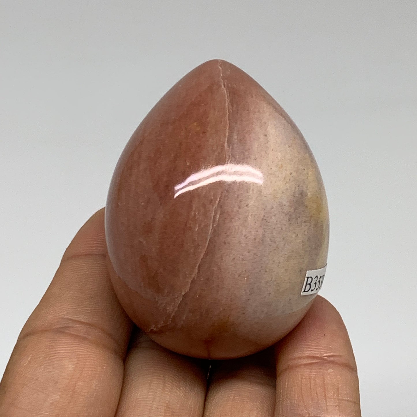 126g, 2.2"x1.6", Natural Red Aventurine Egg Polished Gemstone, B35342