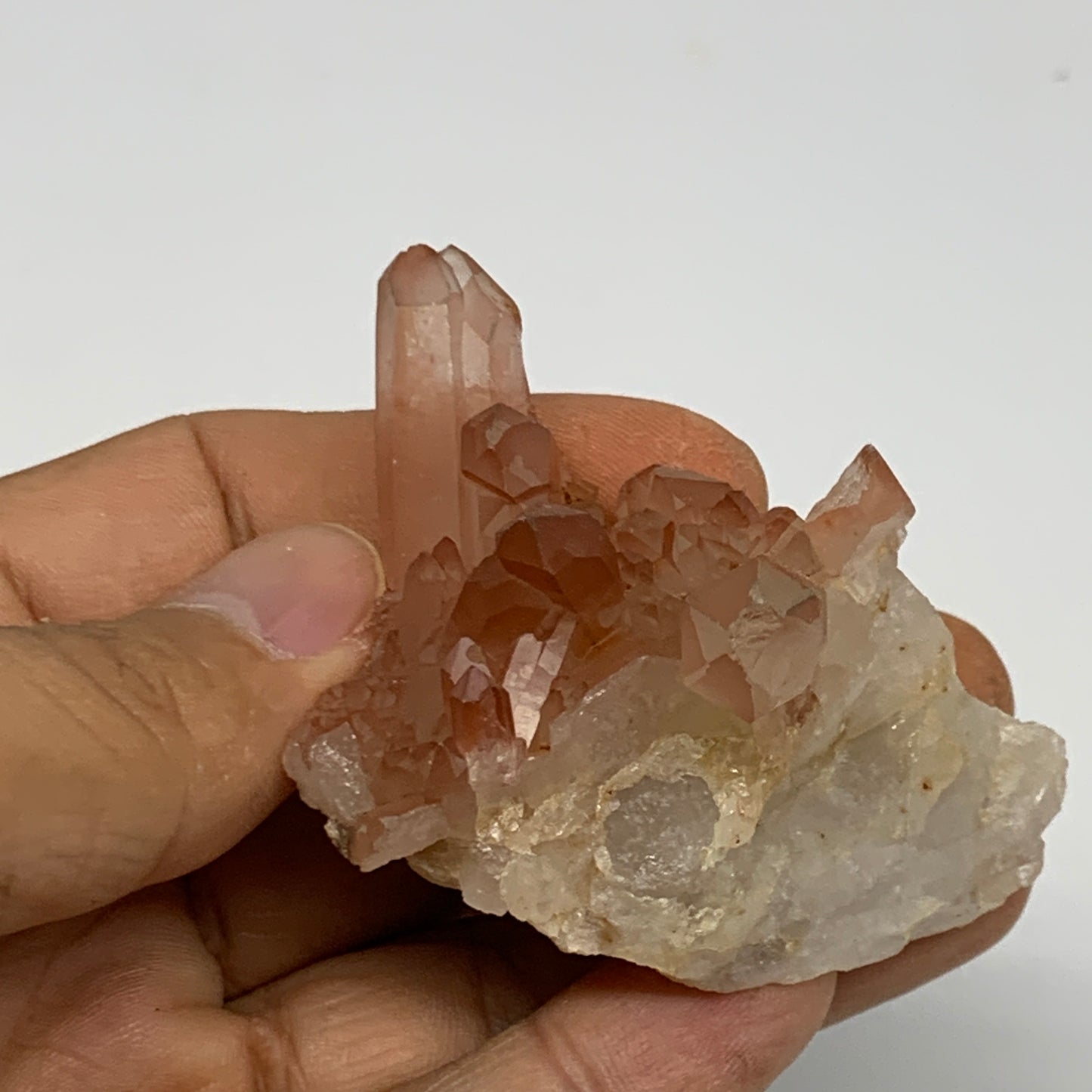 51.6g, 2.2"x2.2"x1.4", Orange Quartz Cluster Crystal Terminated @Brazil, B28922