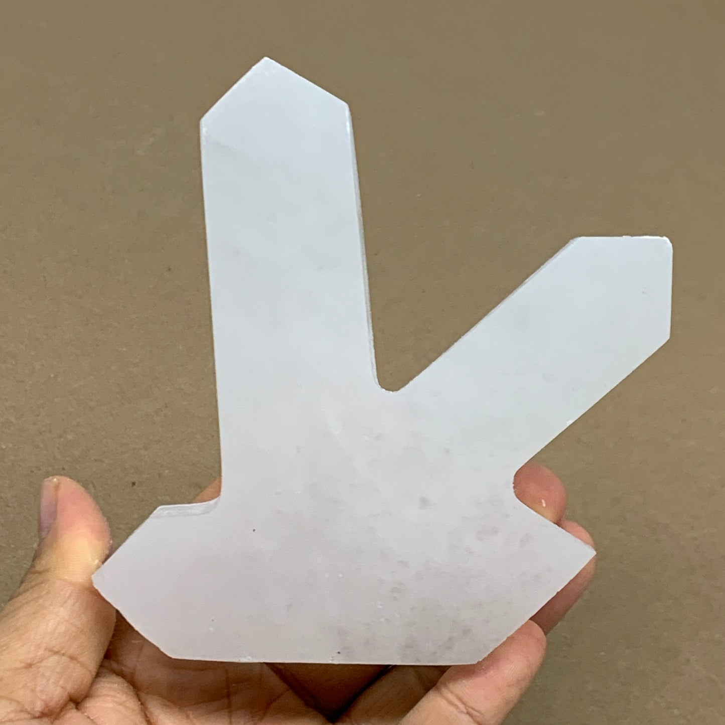 0.85 lbs, 4.3"x3.7"x1.1", Natural Selenite Crystals Carved,Home Decor, B35981