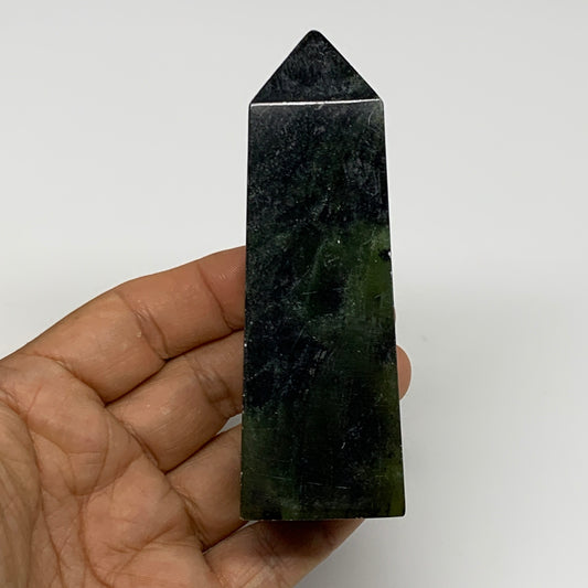 160.9g, 4"x1.3"x1", Serpentine Point Tower Obelisk Crystal @Pakistan, B29658