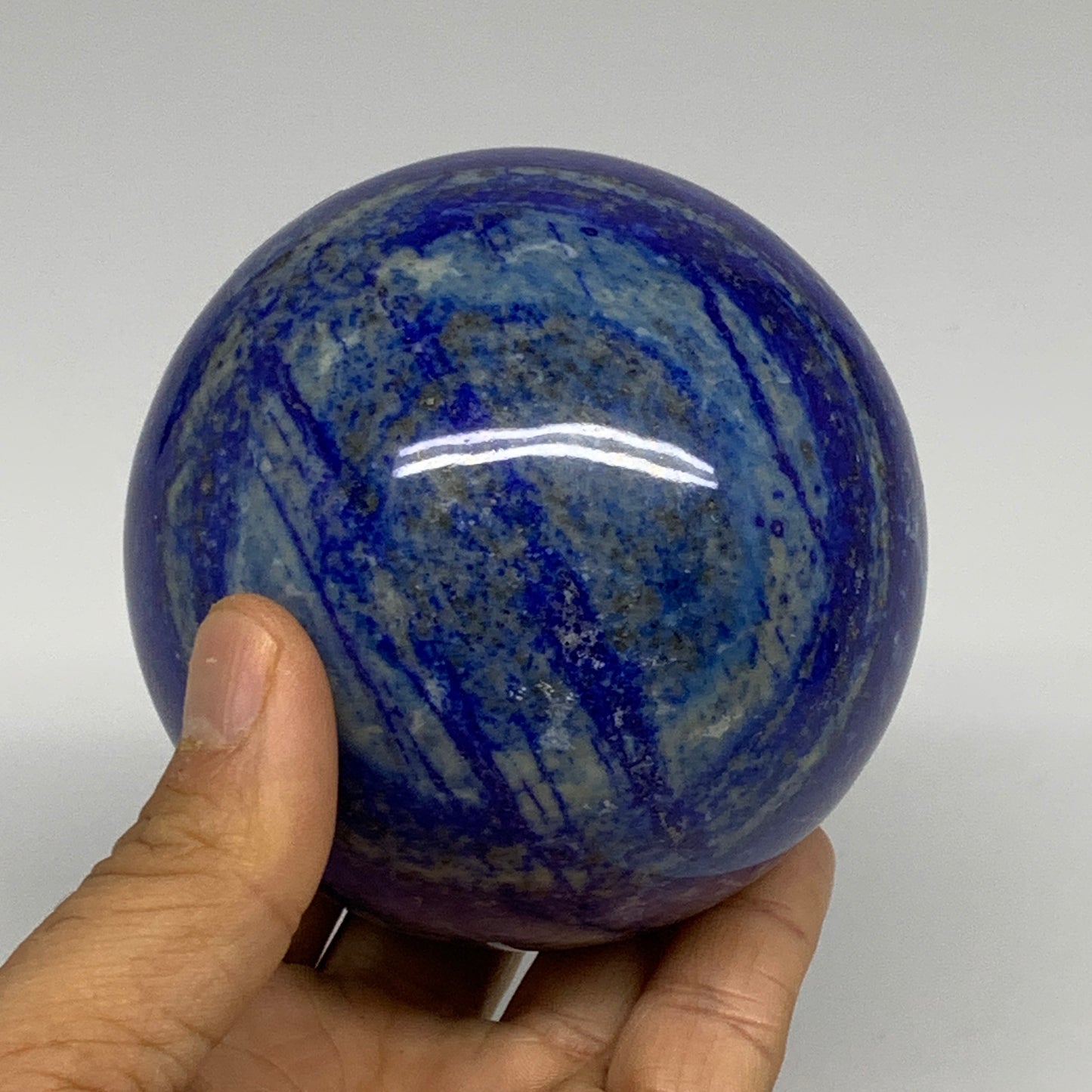 2.14 lbs, 3.4" (85mm), Lapis Lazuli Sphere Ball Gemstone @Afghanistan, B33216
