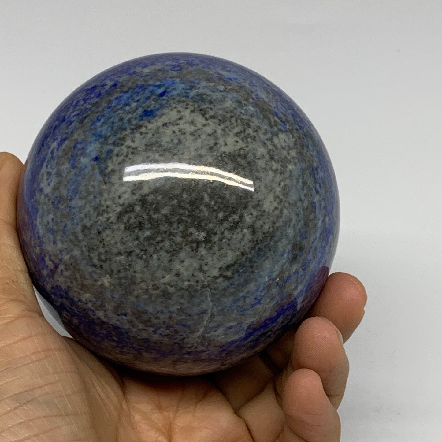 2.14 lbs, 3.4" (85mm), Lapis Lazuli Sphere Ball Gemstone @Afghanistan, B33216