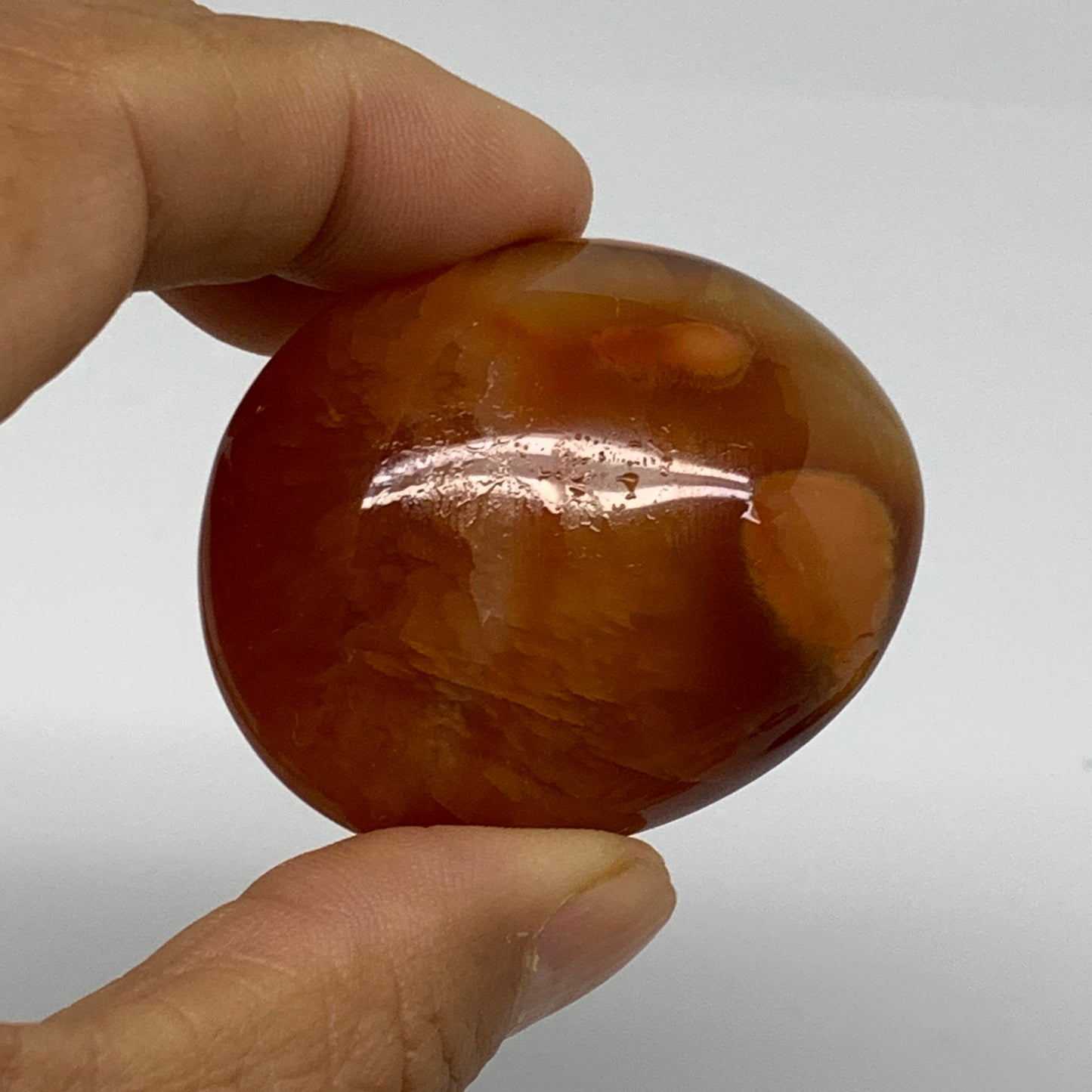 215.2g, 1.9"-2", 3pcs, Red Carnelian Palm-Stone Gem Crystal Polished, B37606