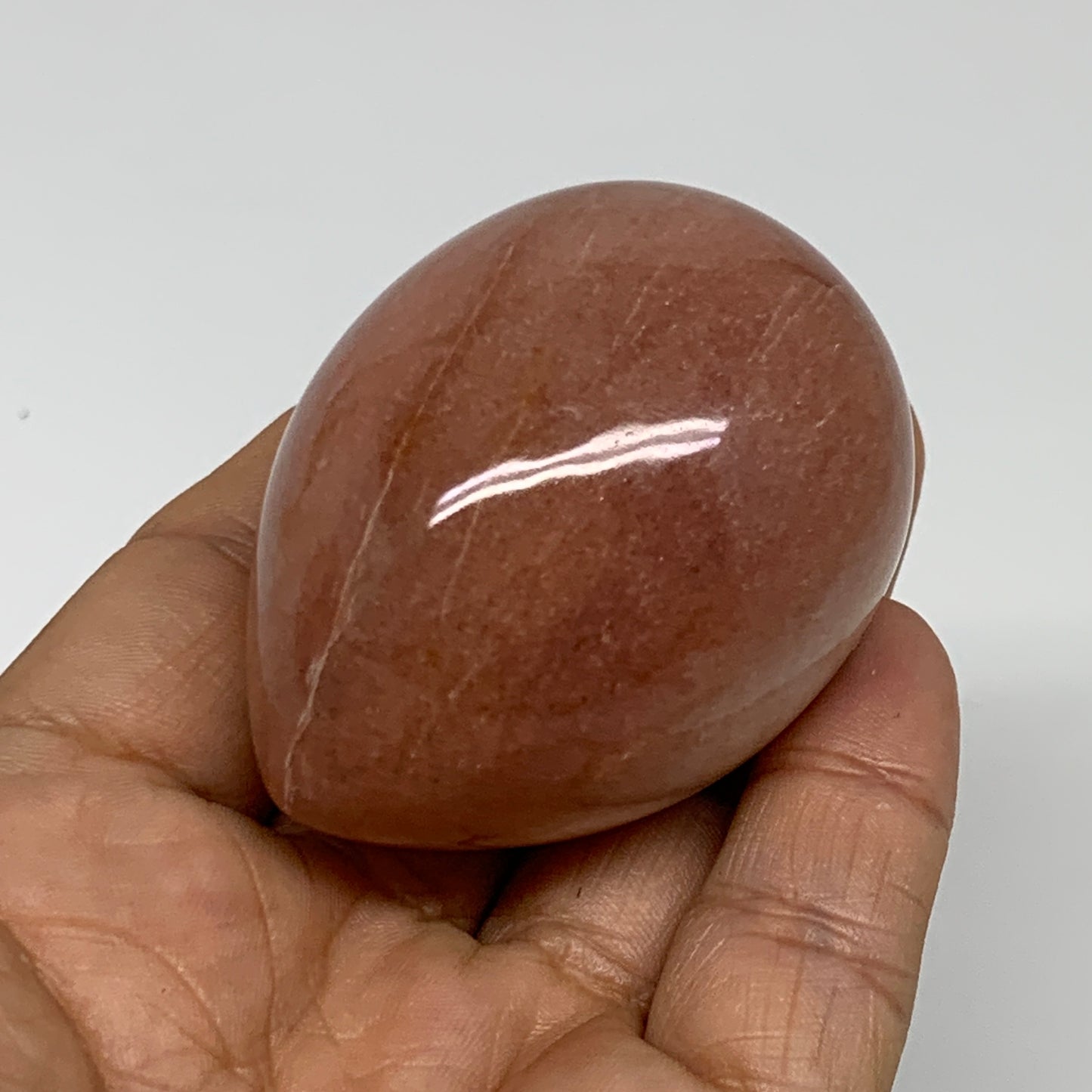 126g, 2.2"x1.6", Natural Red Aventurine Egg Polished Gemstone, B35342