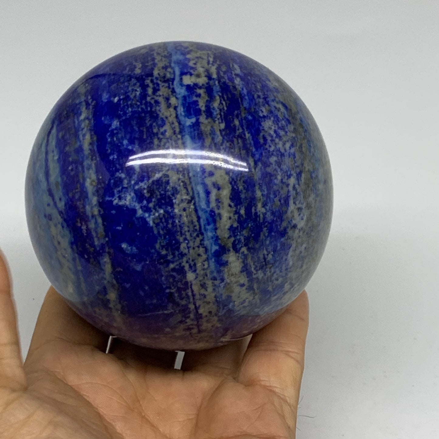 2.14 lbs, 3.4" (85mm), Lapis Lazuli Sphere Ball Gemstone @Afghanistan, B33216