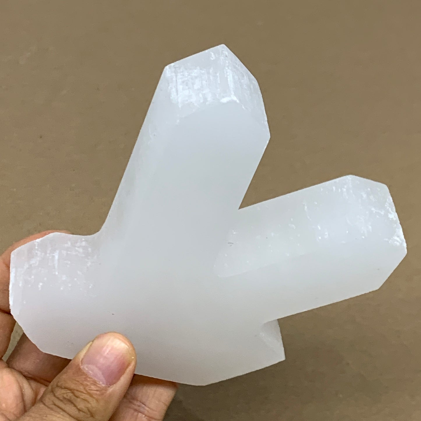 0.85 lbs, 4.3"x3.7"x1.1", Natural Selenite Crystals Carved,Home Decor, B35981