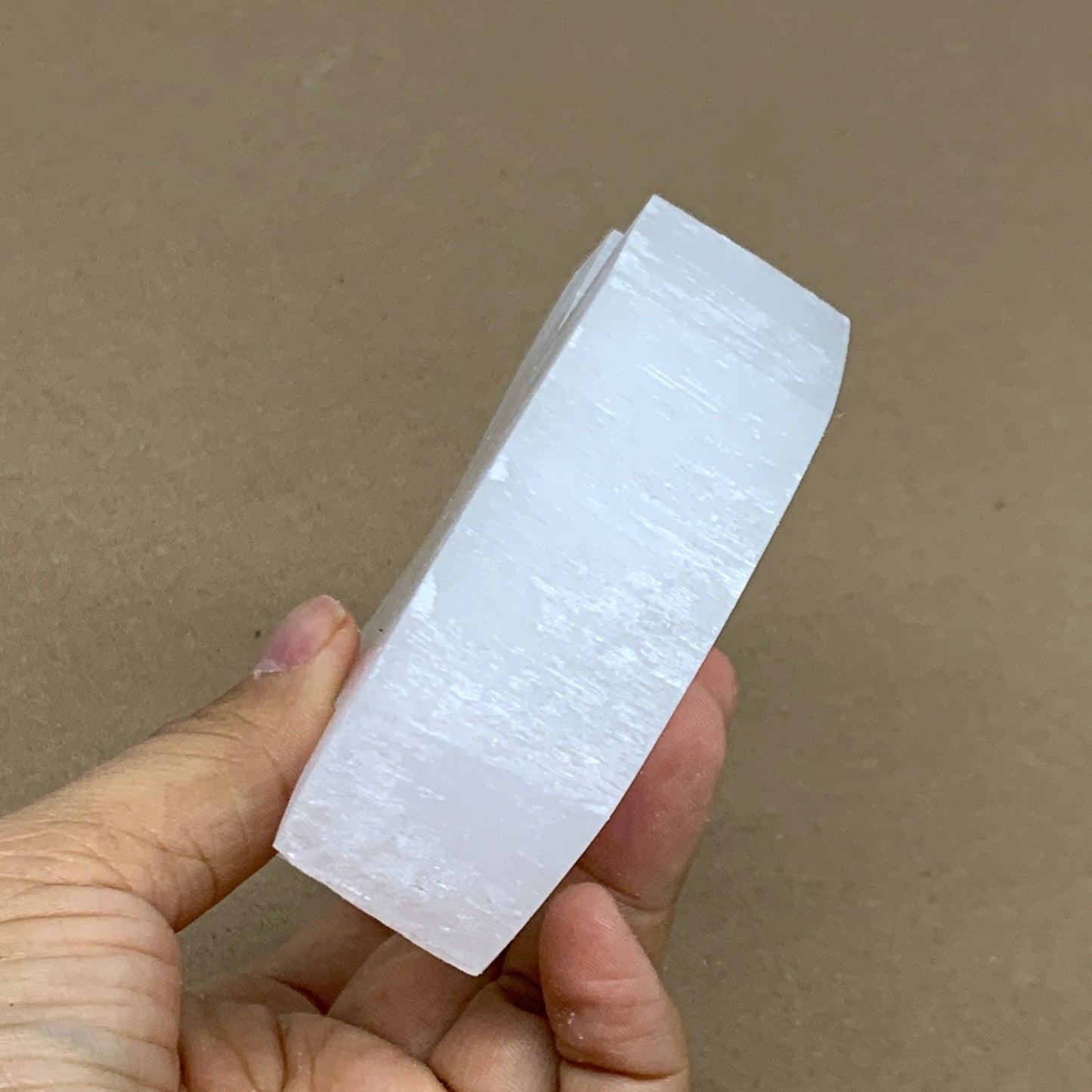 0.85 lbs, 4.3"x3.7"x1.1", Natural Selenite Crystals Carved,Home Decor, B35981