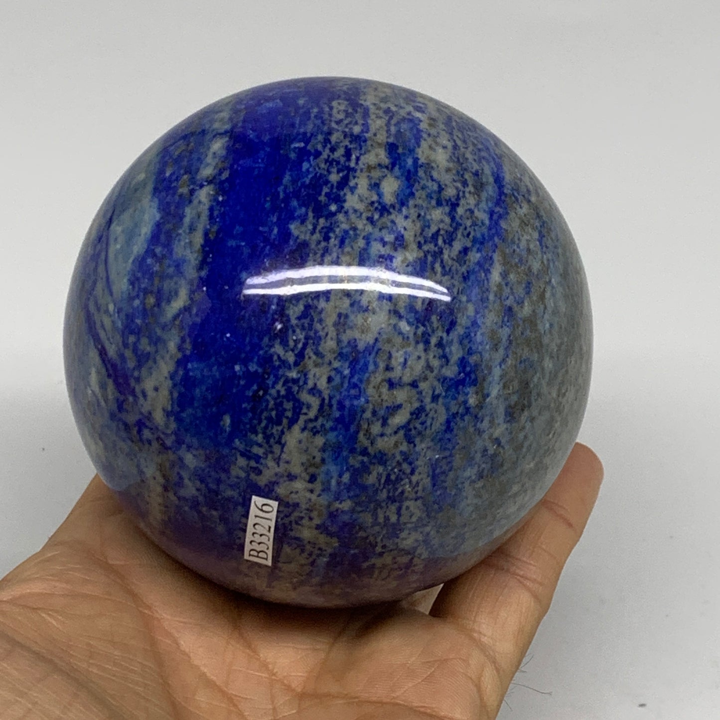2.14 lbs, 3.4" (85mm), Lapis Lazuli Sphere Ball Gemstone @Afghanistan, B33216