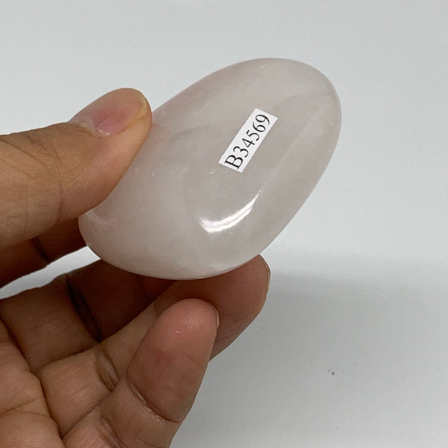 101.4g, 2"x2.2"x1",  Rose Quartz Heart Healing Crystal @Madagascar, B34569