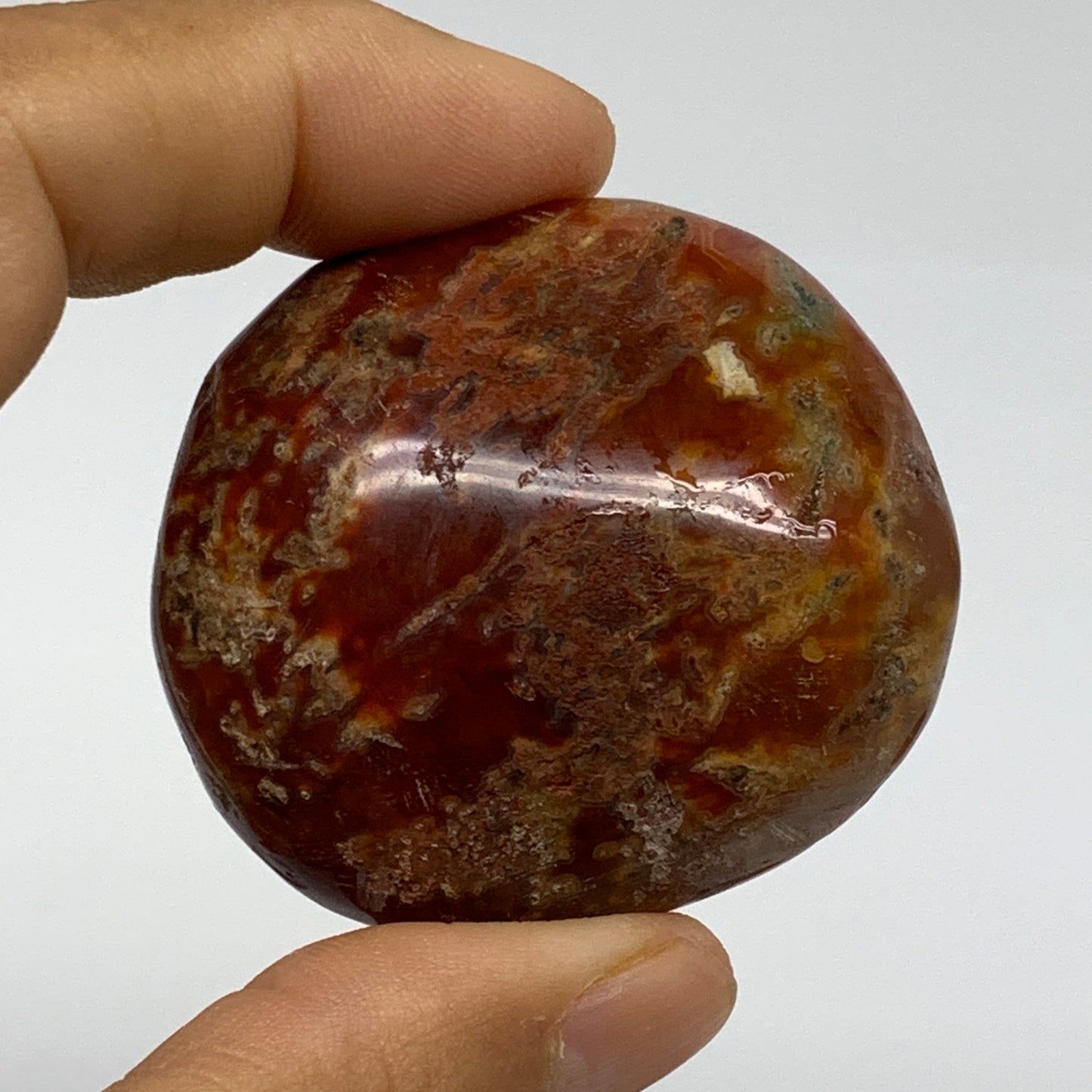 215.2g, 1.9"-2", 3pcs, Red Carnelian Palm-Stone Gem Crystal Polished, B37606