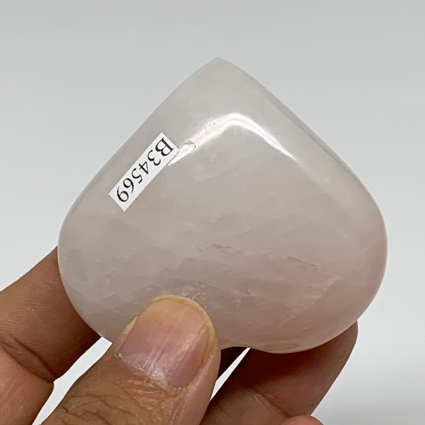 101.4g, 2"x2.2"x1",  Rose Quartz Heart Healing Crystal @Madagascar, B34569