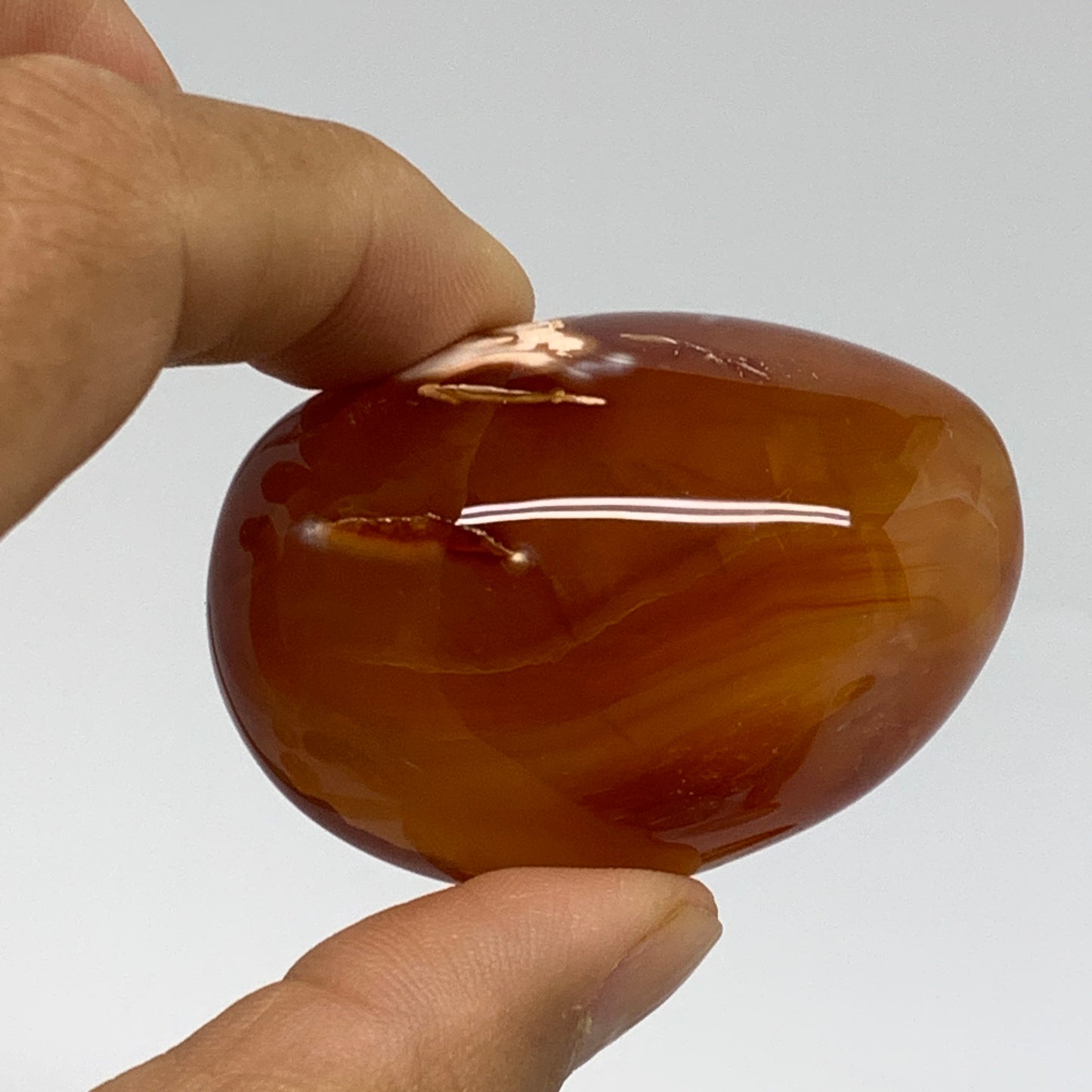 215.2g, 1.9"-2", 3pcs, Red Carnelian Palm-Stone Gem Crystal Polished, B37606